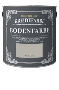 Bodenfarbe in matter Kreideoptik. Upcycling von Holz- und Betonböden.