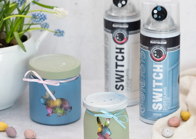 Oster-DIY: Bunte Gläser mit Rust-Oleum SWITCH